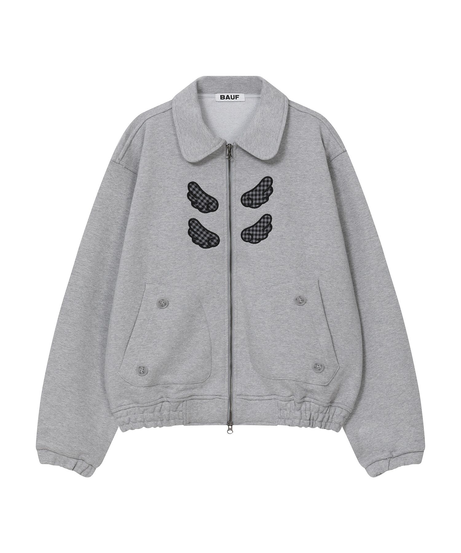 BAUF◇エンジェルカラーアップジャケット MUSINSA 新品未使用タグ付き MUSINSA公式 | BAUF エンジェルカラージップアップジャケット[グレー]