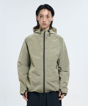 페이즐리 시어서커 윈드브레이커 카키