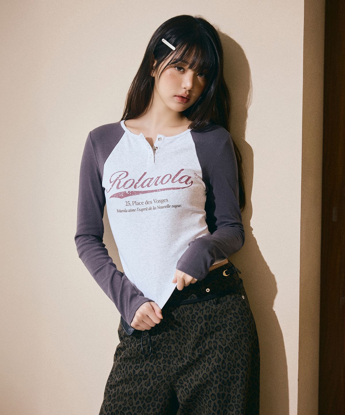 로라로라(ROLAROLA) VINTAGE LOGO RAGLAN T-SHIRT M/WH+CH