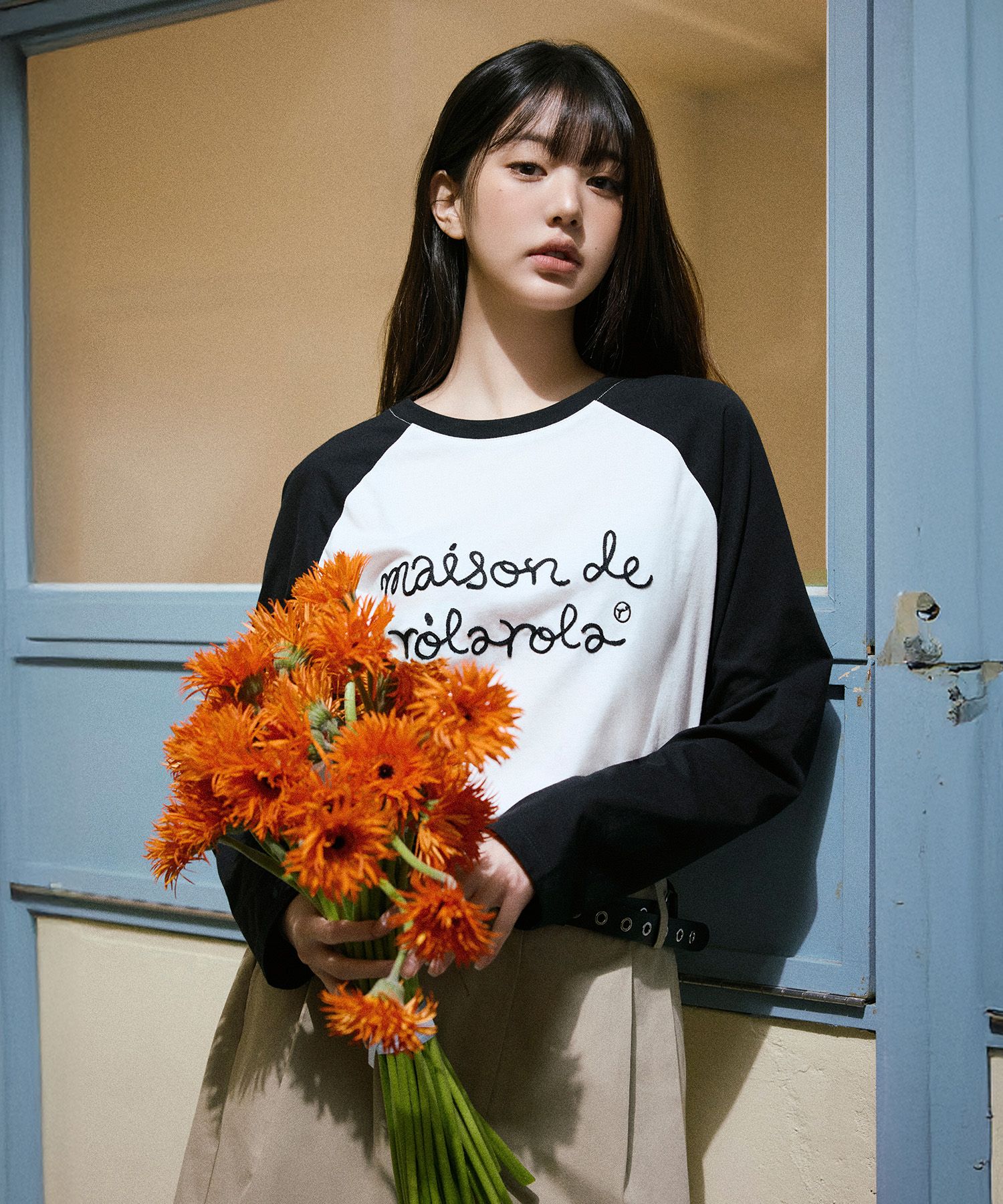 MUSINSA公式 | ROLAROLA MAISON DE ROLA RAGLAN T-SHIRT WH+BK