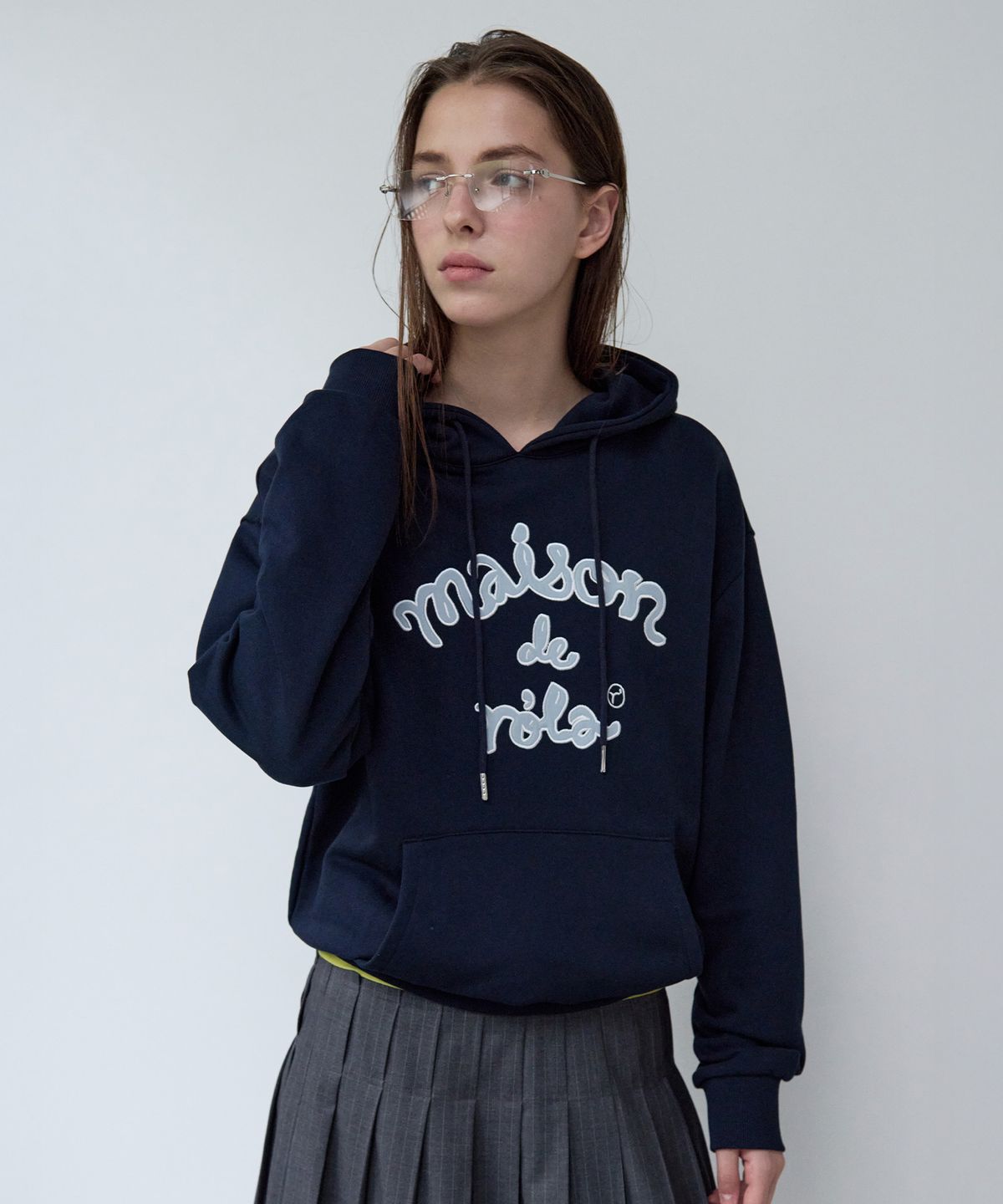 로라로라(ROLAROLA) MAISON DE ROLA STRING HOODIE NAVY