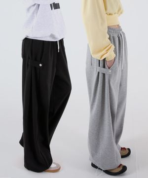 여자 스냅버튼 밑단조절 와이드트레이닝팬츠 5COLOR