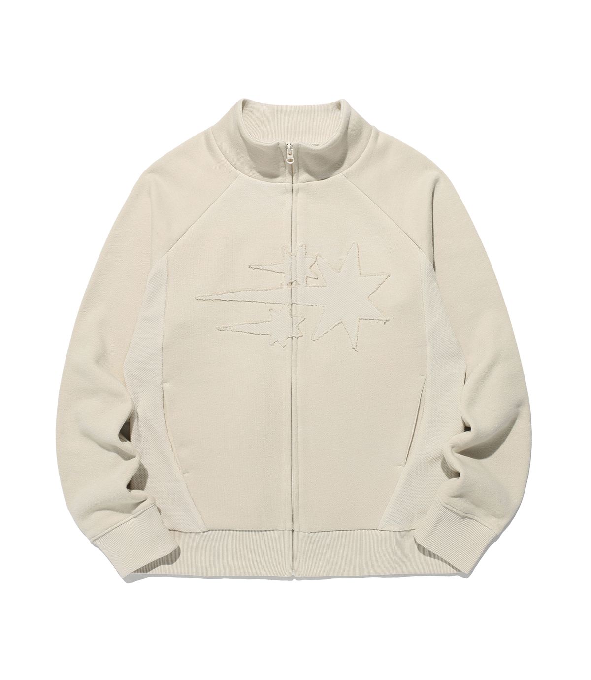 나이스고스트클럽(NICEGHOSTCLUB) 3STARS SWEAT JERSEY ZIP UP_IVORY(NG2EFUM486A)