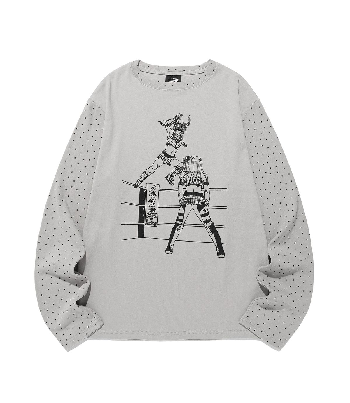 나이스고스트클럽(NICEGHOSTCLUB) WRESTLING STAR L/S TEE_GREY(NG2FFUT552A)