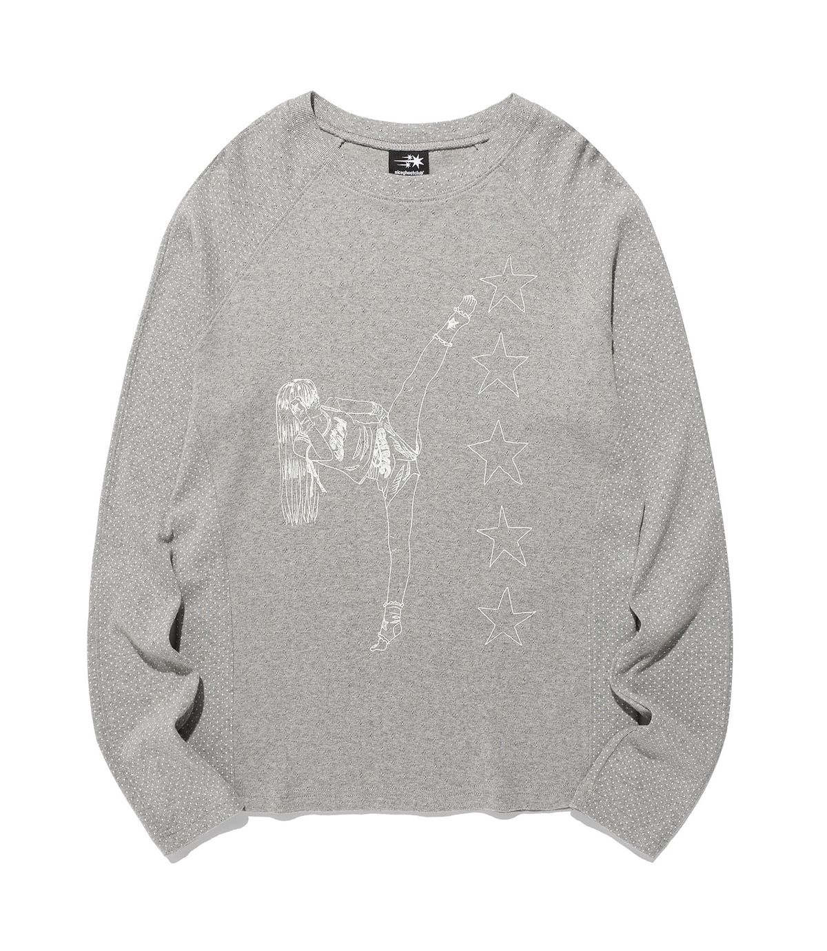 나이스고스트클럽(NICEGHOSTCLUB) GIRL GANG STAR SLIM L/S TEE_GREY(NG2FFUT554A)