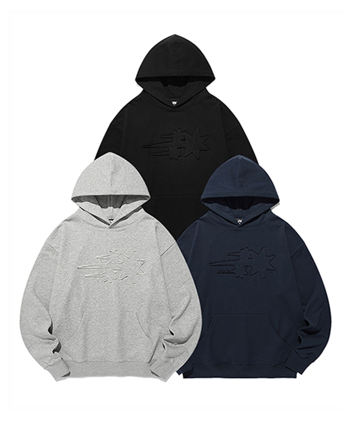 나이스고스트클럽(NICEGHOSTCLUB) 3STAR LOGO HOODIE_3colors(NG2FFUM405A)