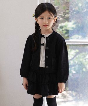 엠보하트 가디건 자켓 블랙