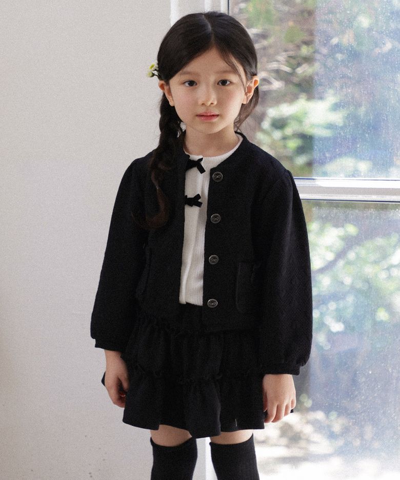엠보하트 가디건 자켓 블랙