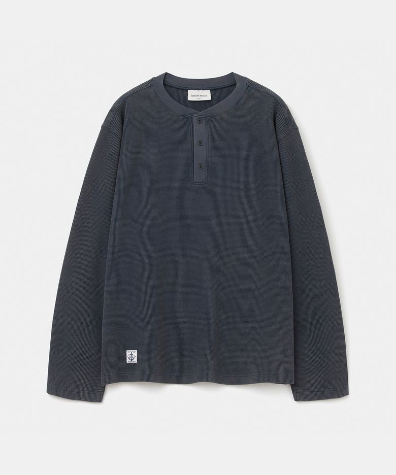 salt wash waffle henly neck t-shirt navy