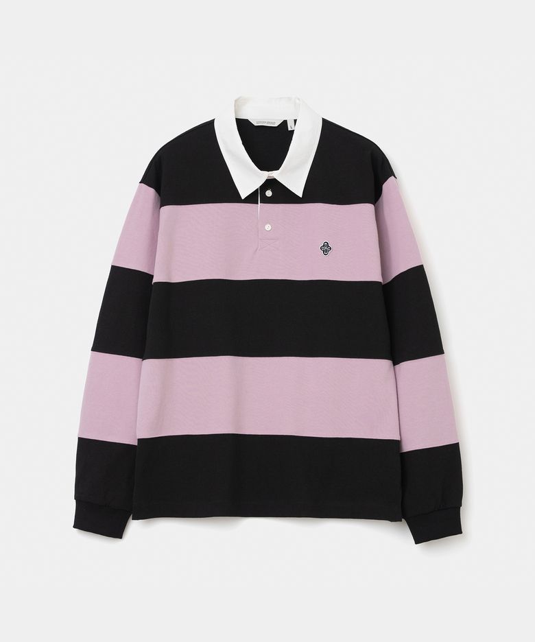stripe rugby l/s t-shirt pink