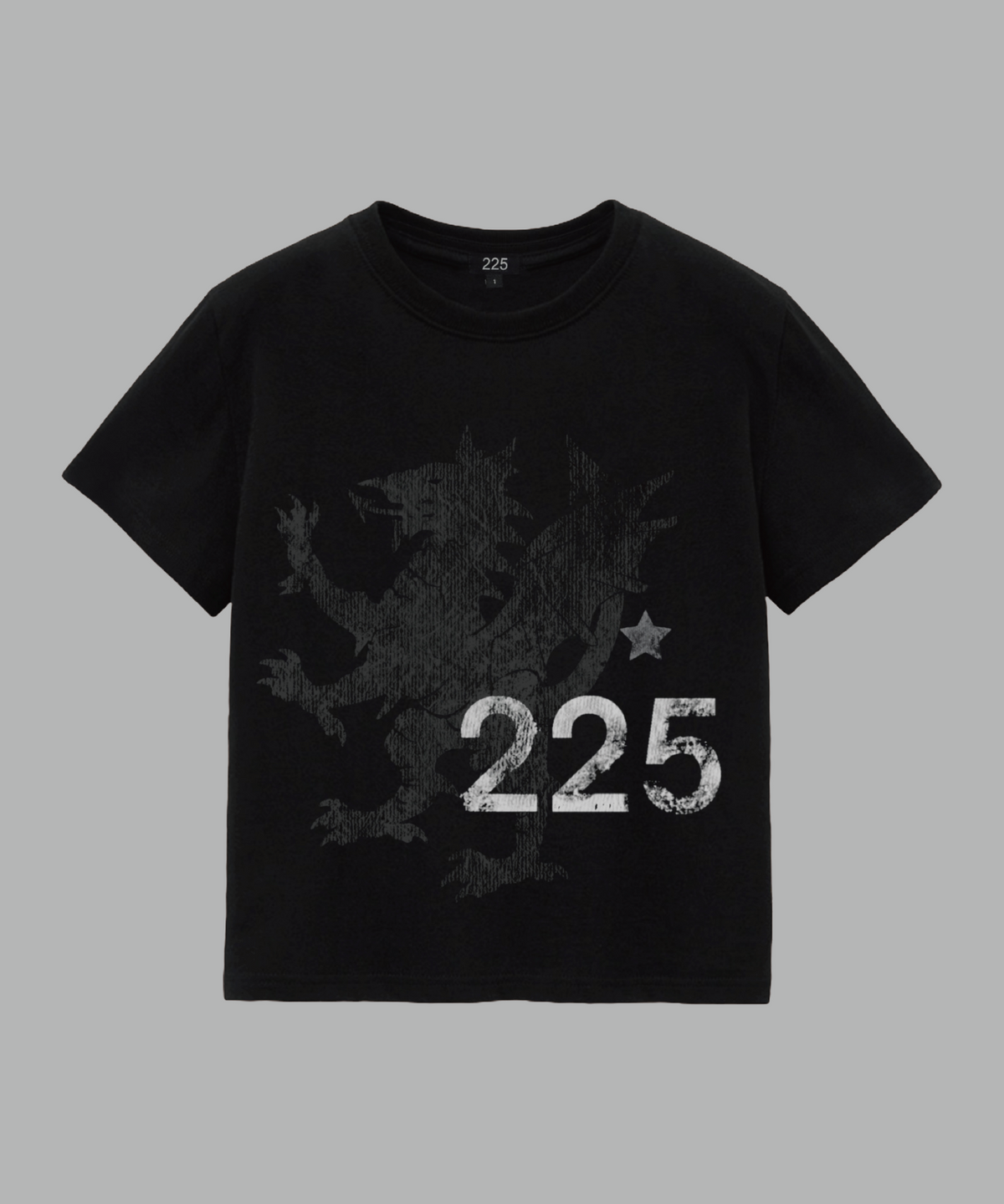 225(225) 225 dragon crop T-shirt (black)
