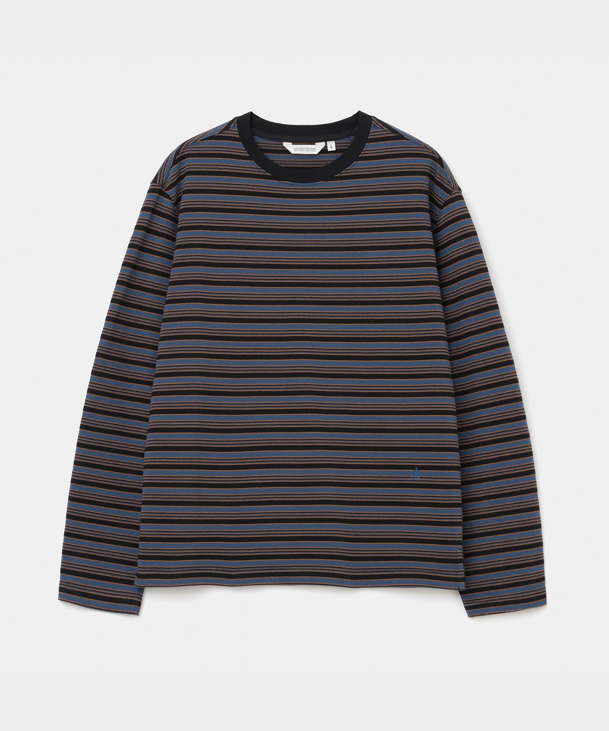유니폼브릿지(UNIFORM BRIDGE) multi color stripe l/s t-shirt blue