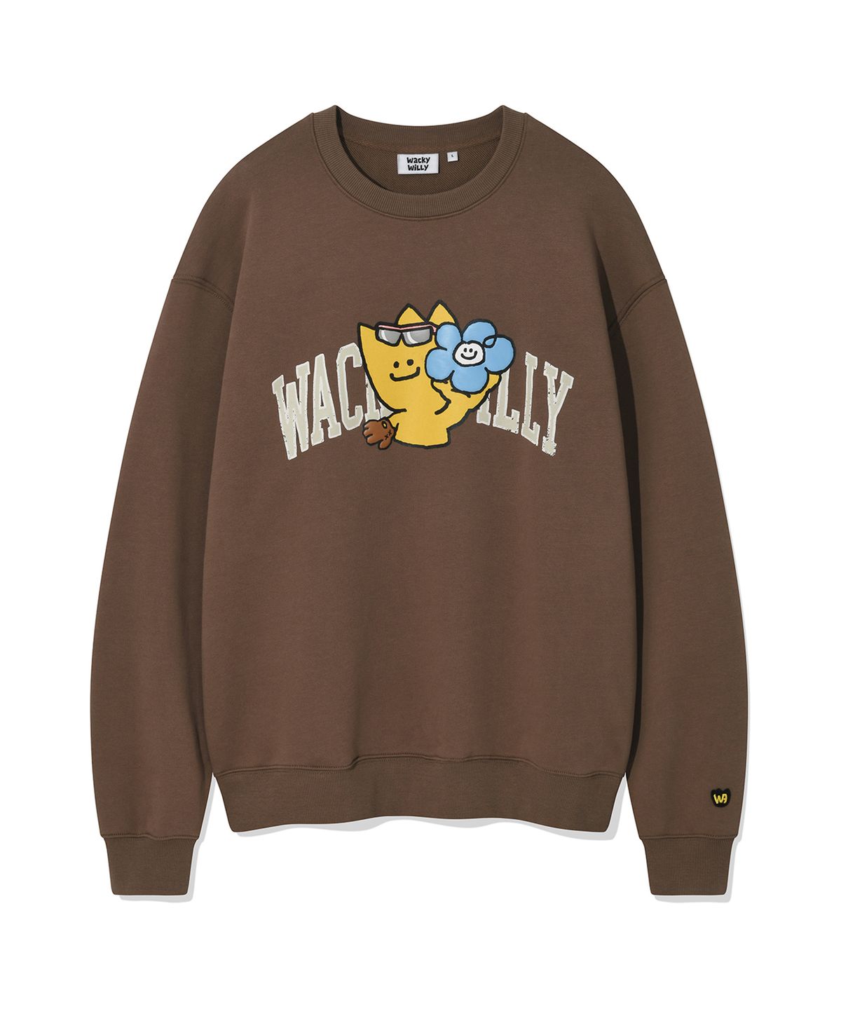와키윌리(WACKY WILLY) 키키 앤 릴리 그래픽 맨투맨 브라운
