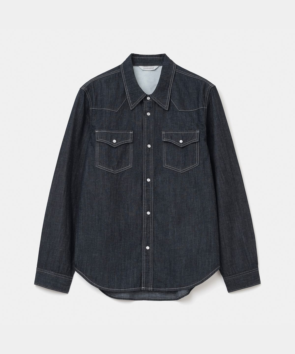 유니폼브릿지(UNIFORM BRIDGE) western denim shirt 7oz indigo one washed