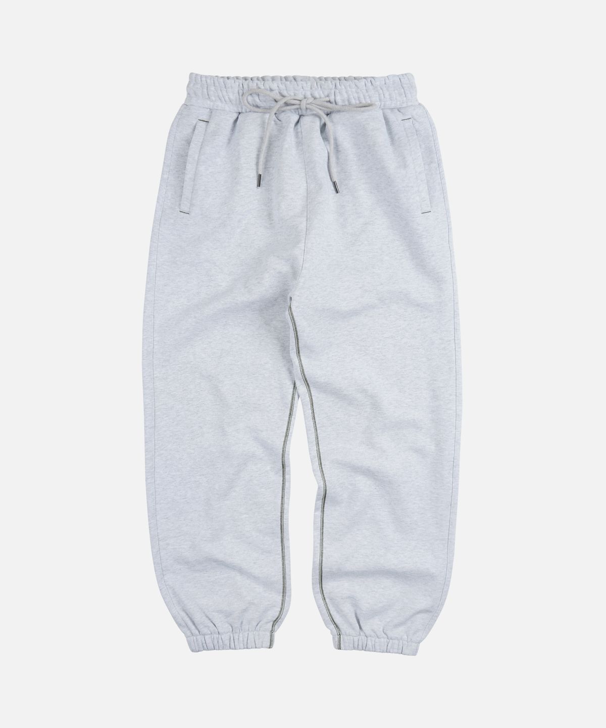 프리즘웍스(FRIZMWORKS) COVER STITCH SWEAT PANTS _ WHITE MELANGE