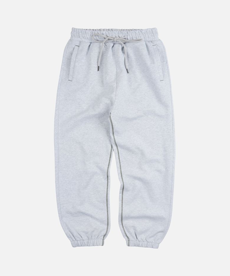 COVER STITCH SWEAT PANTS _ WHITE MELANGE