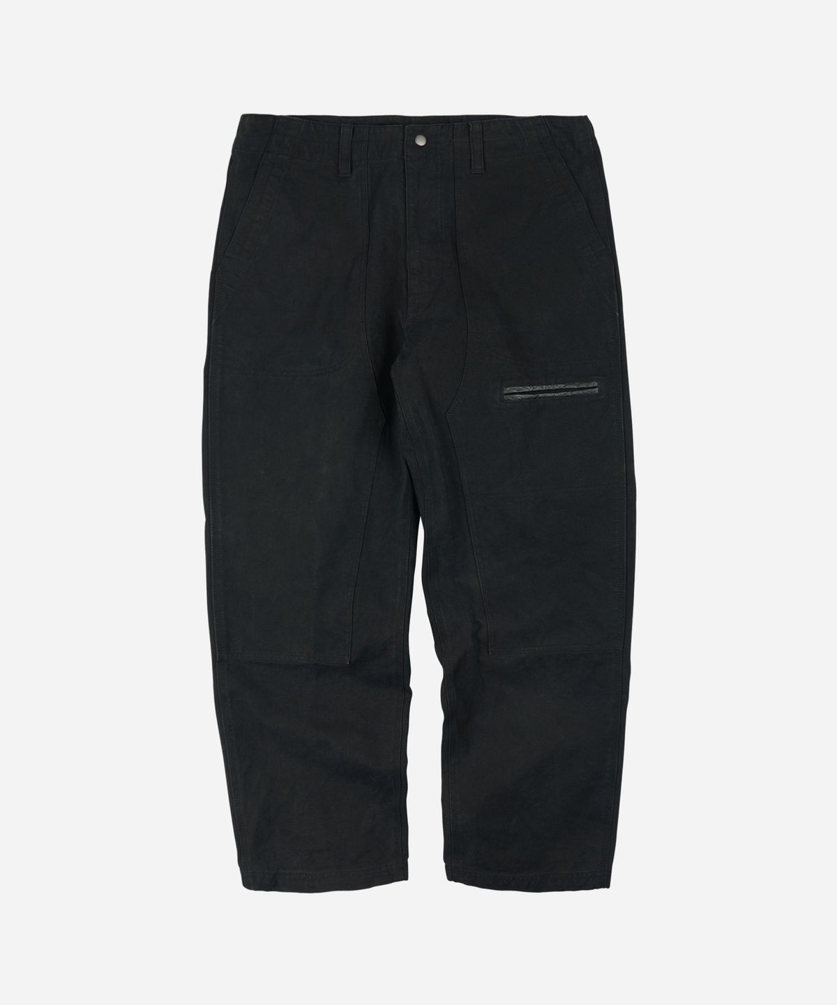 프리즘웍스(FRIZMWORKS) HEAVY CANVAS DESTROYED DOUBLE KNEE PANTS _ BLACK