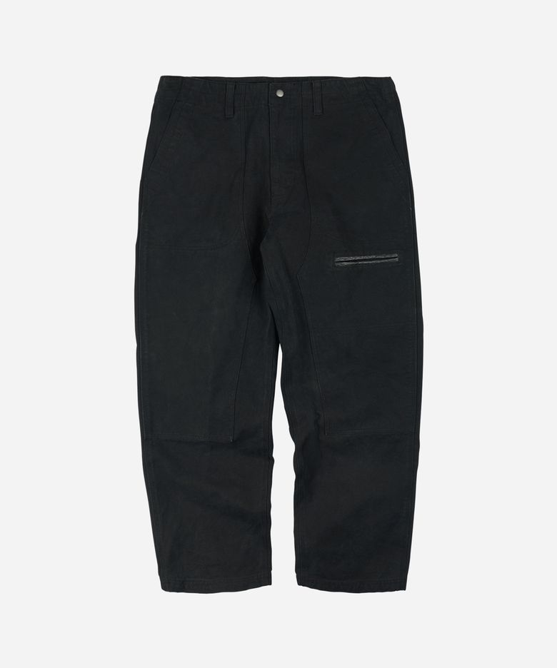 HEAVY CANVAS DESTROYED DOUBLE KNEE PANTS _ BLACK