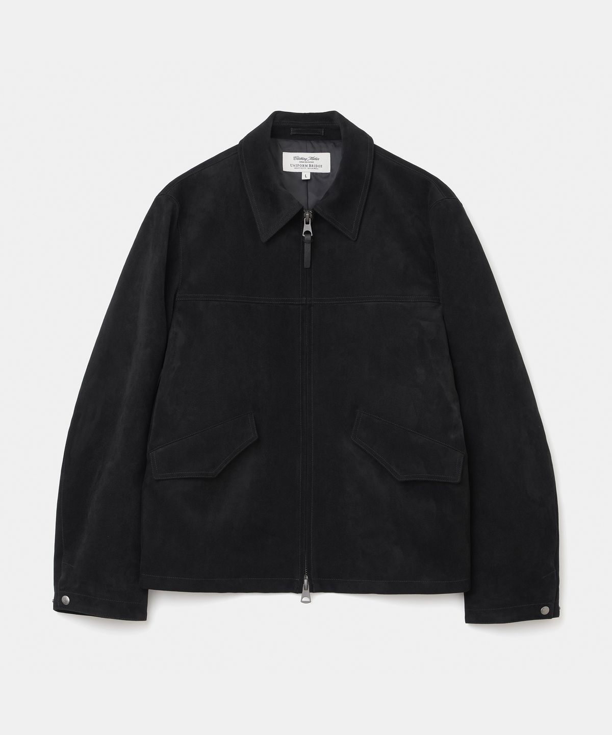 유니폼브릿지(UNIFORM BRIDGE) faux suede zip-up jacket black