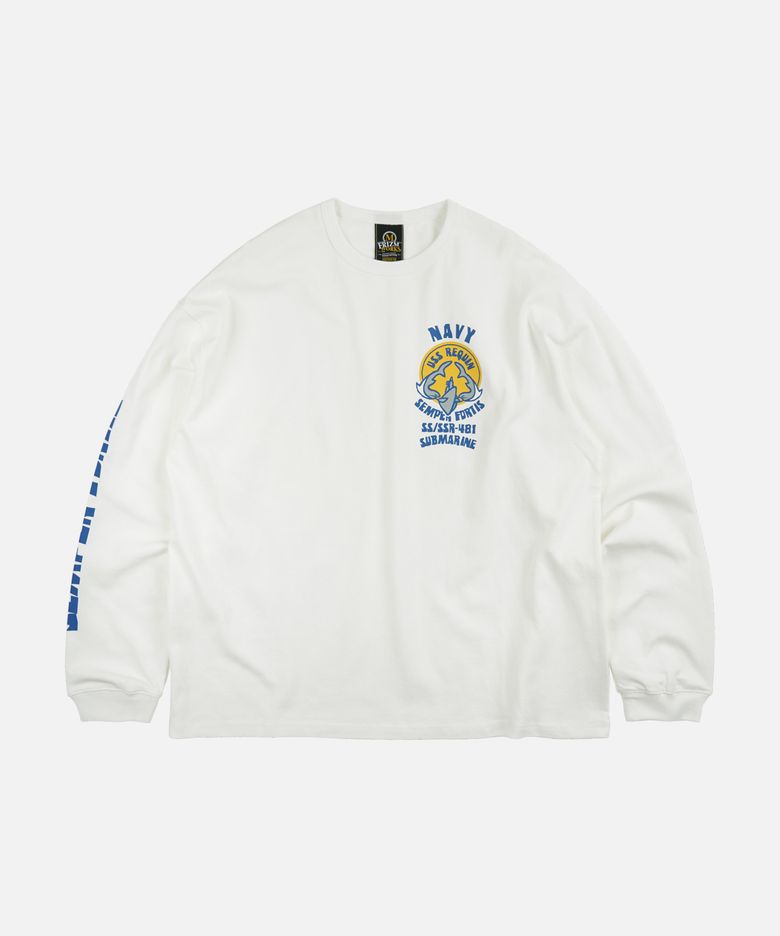 USS REQUIN L/S TEE _ WHITE