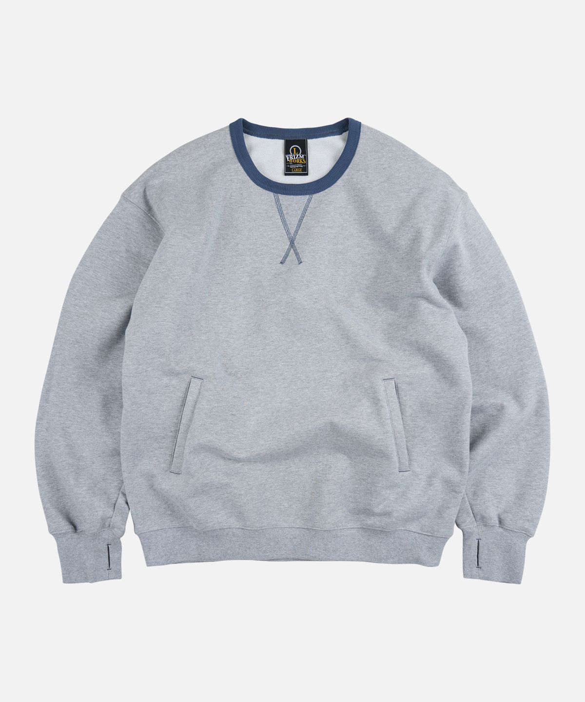 프리즘웍스(FRIZMWORKS) COVER STITCH SWEATSHIRT _ GRAY