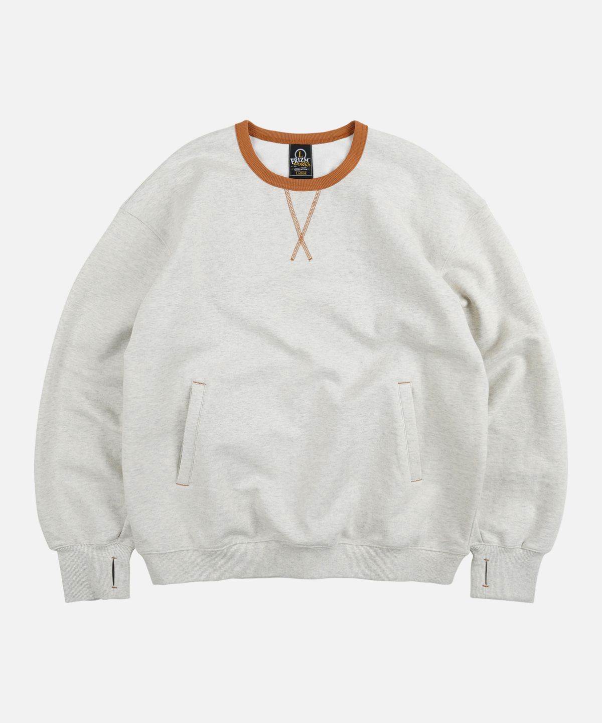 프리즘웍스(FRIZMWORKS) COVER STITCH SWEATSHIRT _ OATMEAL