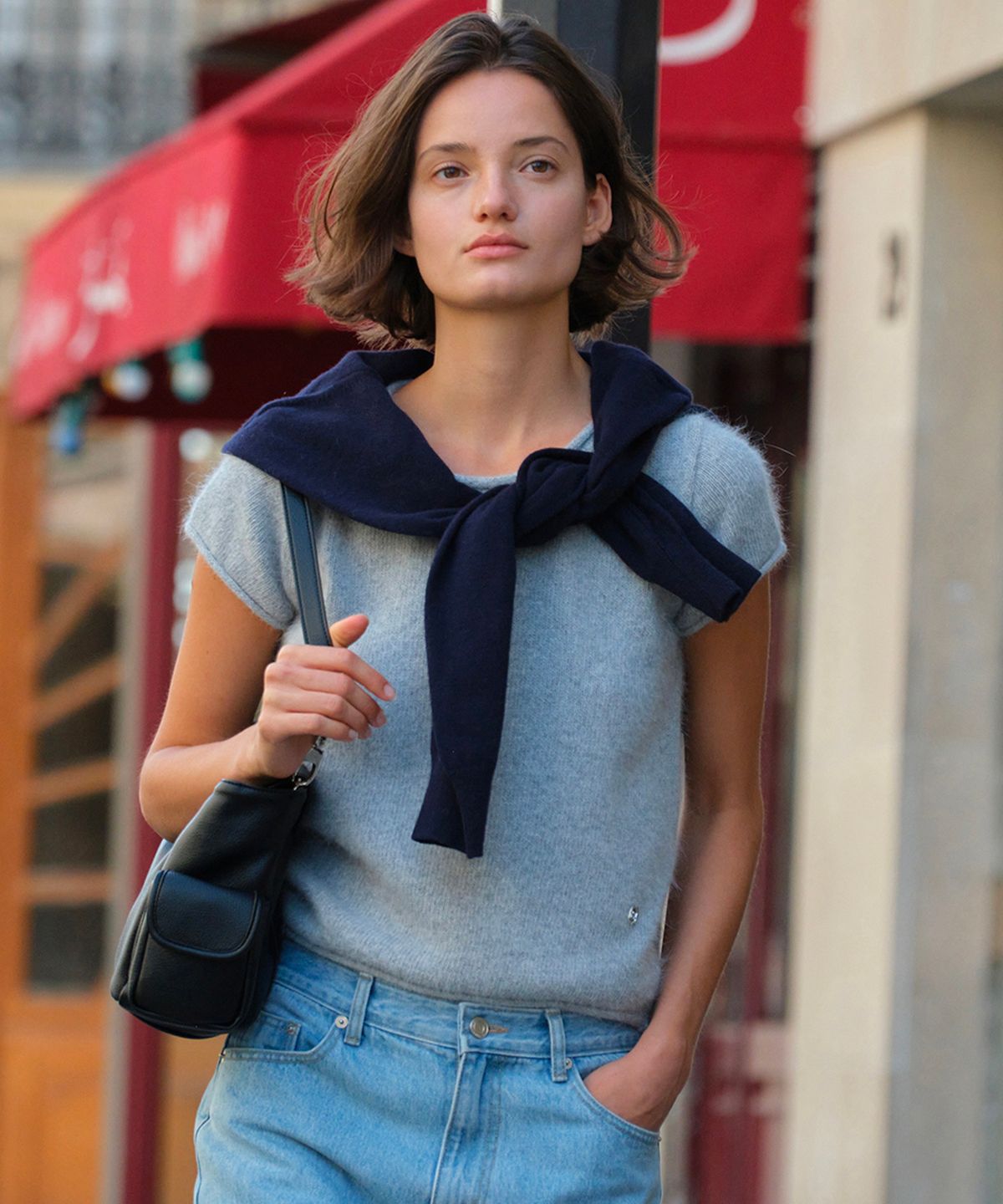 썸웨어버터(SOMEWHEREBUTTER) Angora Half Knit - Light Grey