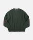 PATCH ROUND PULLOVER KNIT _ FOREST GREEN