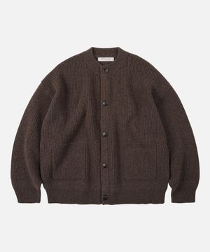 HEAVY WOOL ROUND CARDIGAN _ CHOCO BROWN