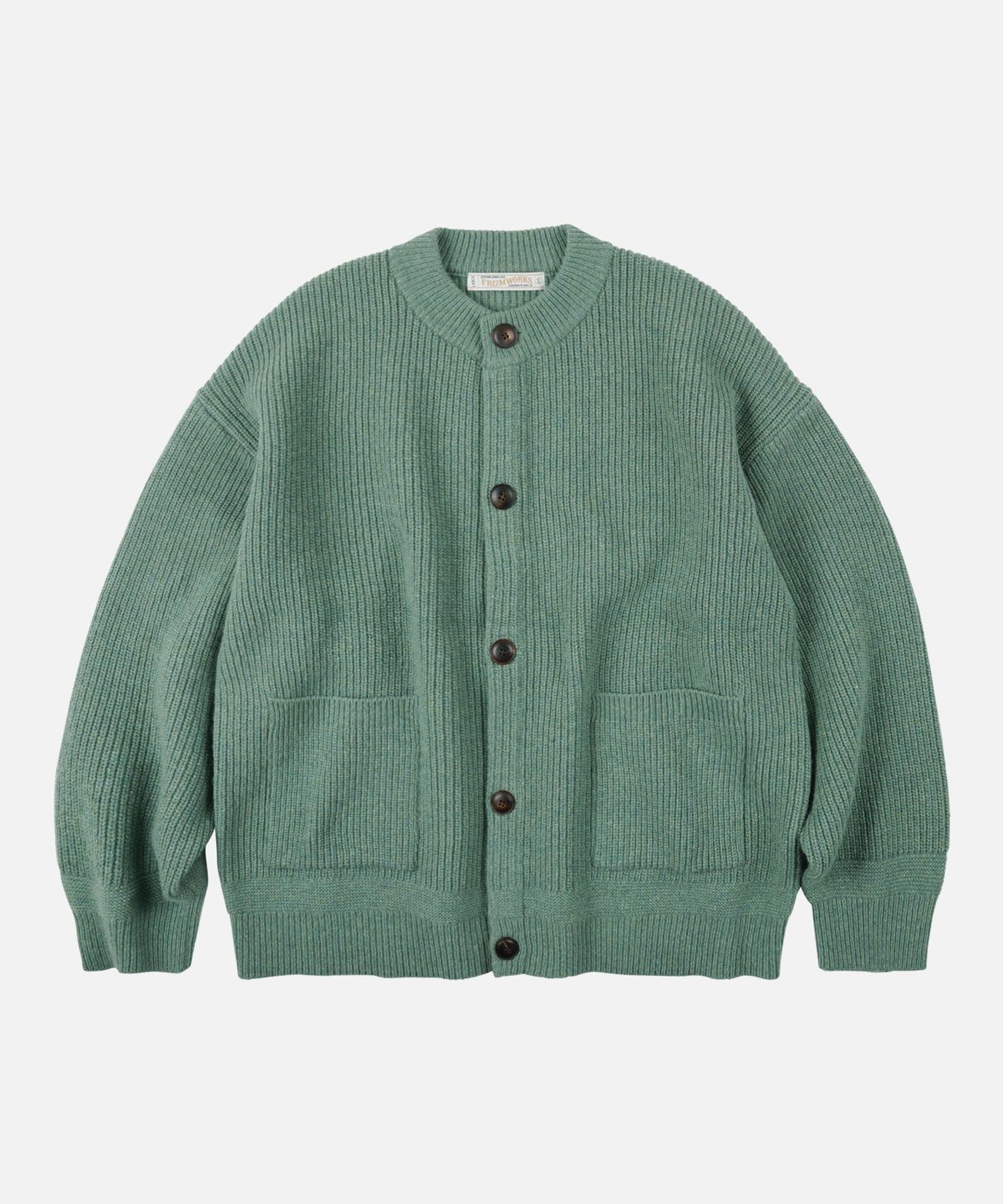 프리즘웍스(FRIZMWORKS) HEAVY WOOL ROUND CARDIGAN _ JADE GREEN