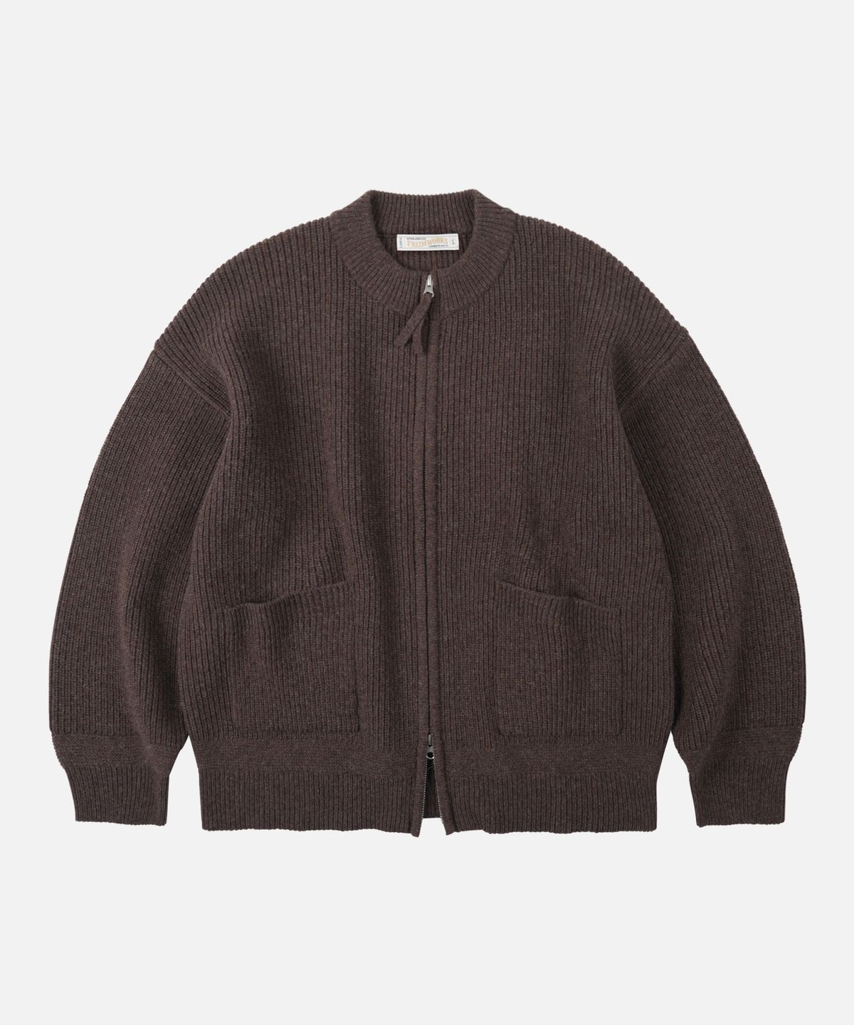 프리즘웍스(FRIZMWORKS) WOOL DECK ZIP UP CARDIGAN _ CHOCO BROWN