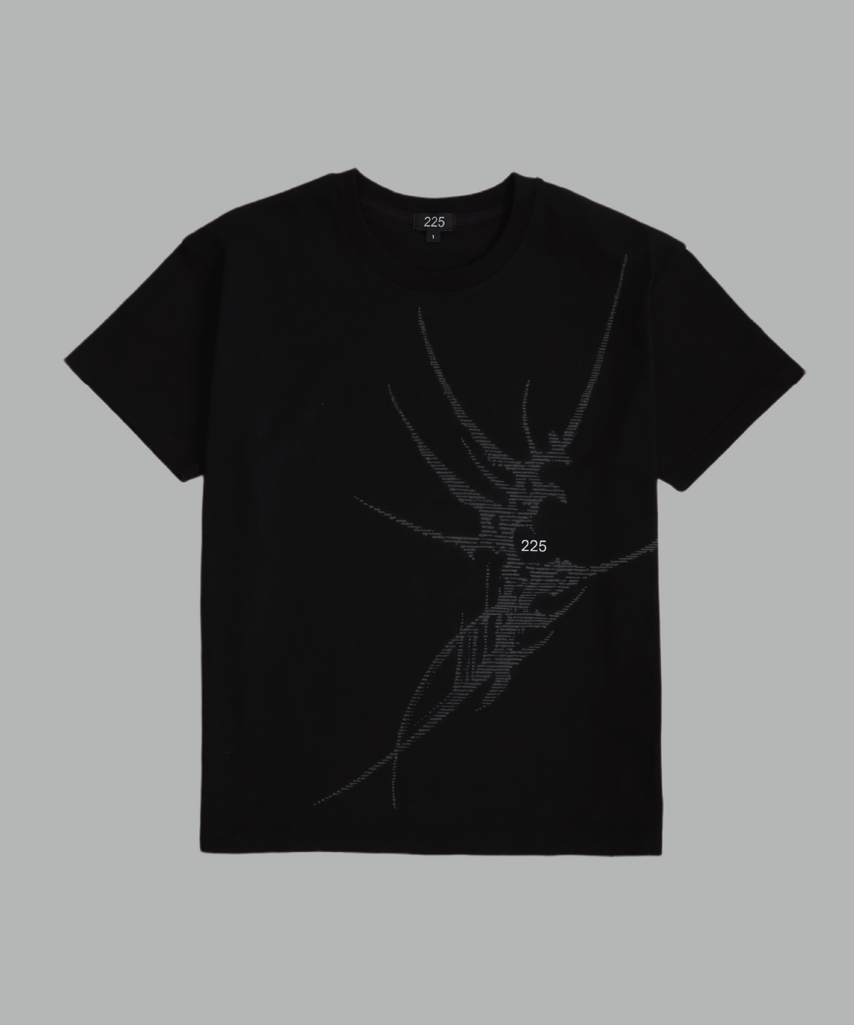 225(225) 225 halftone line T-shirt (black)