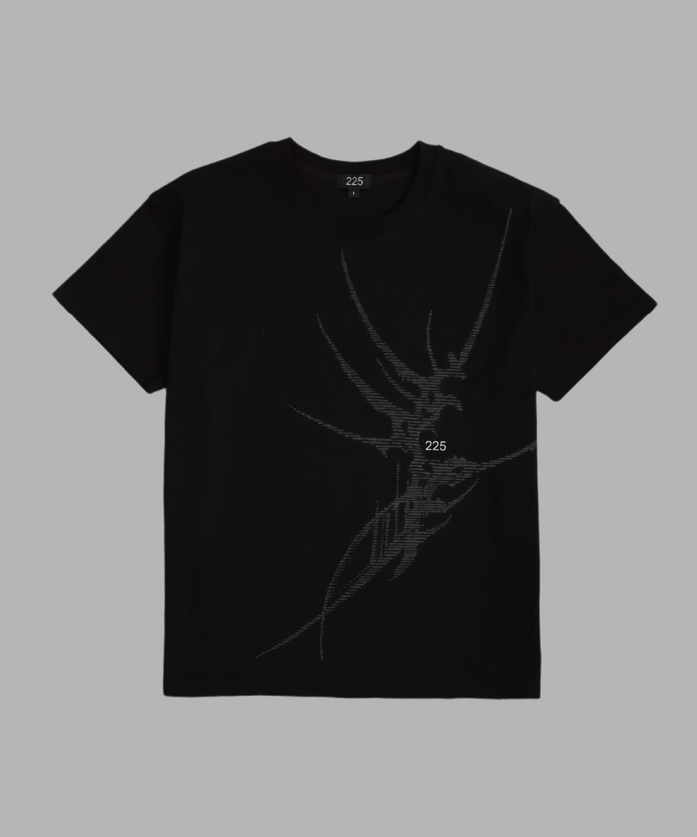 225 halftone line T-shirt (black)