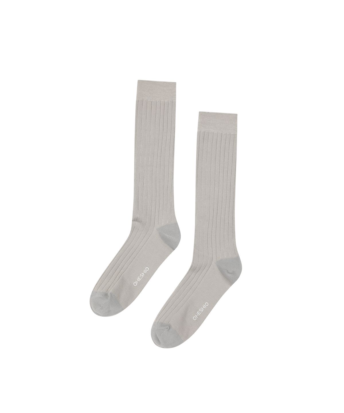 오헤시오(OHESHIO) STRIPED RIB SOCKS, GRAY