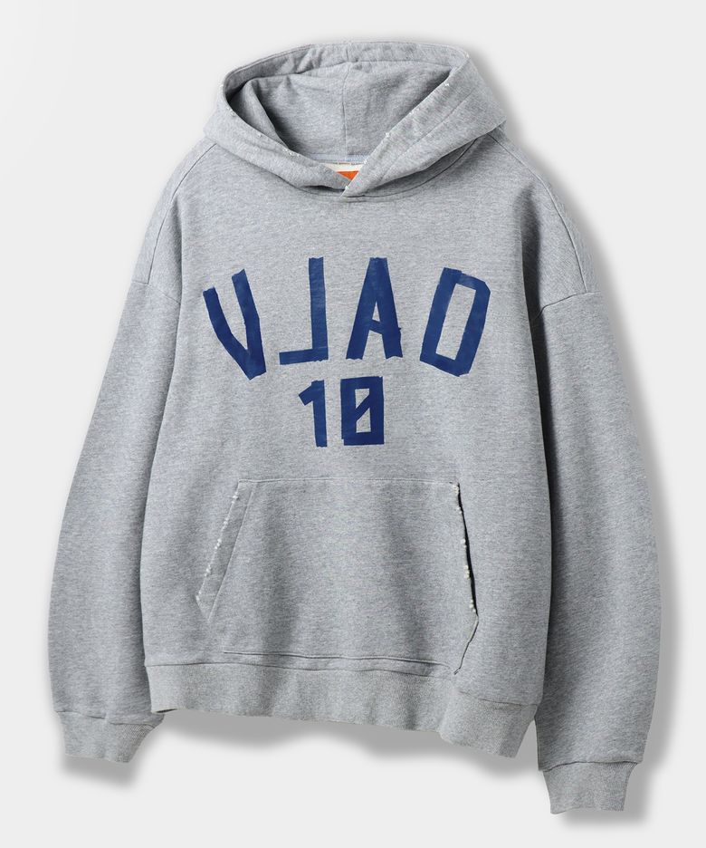 VLAD VTG 테이핑 타입 아트웍 후드 티셔츠_멜란지