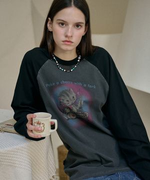 체리포크 레글런 피그먼트 롱슬리브 스모크블랙