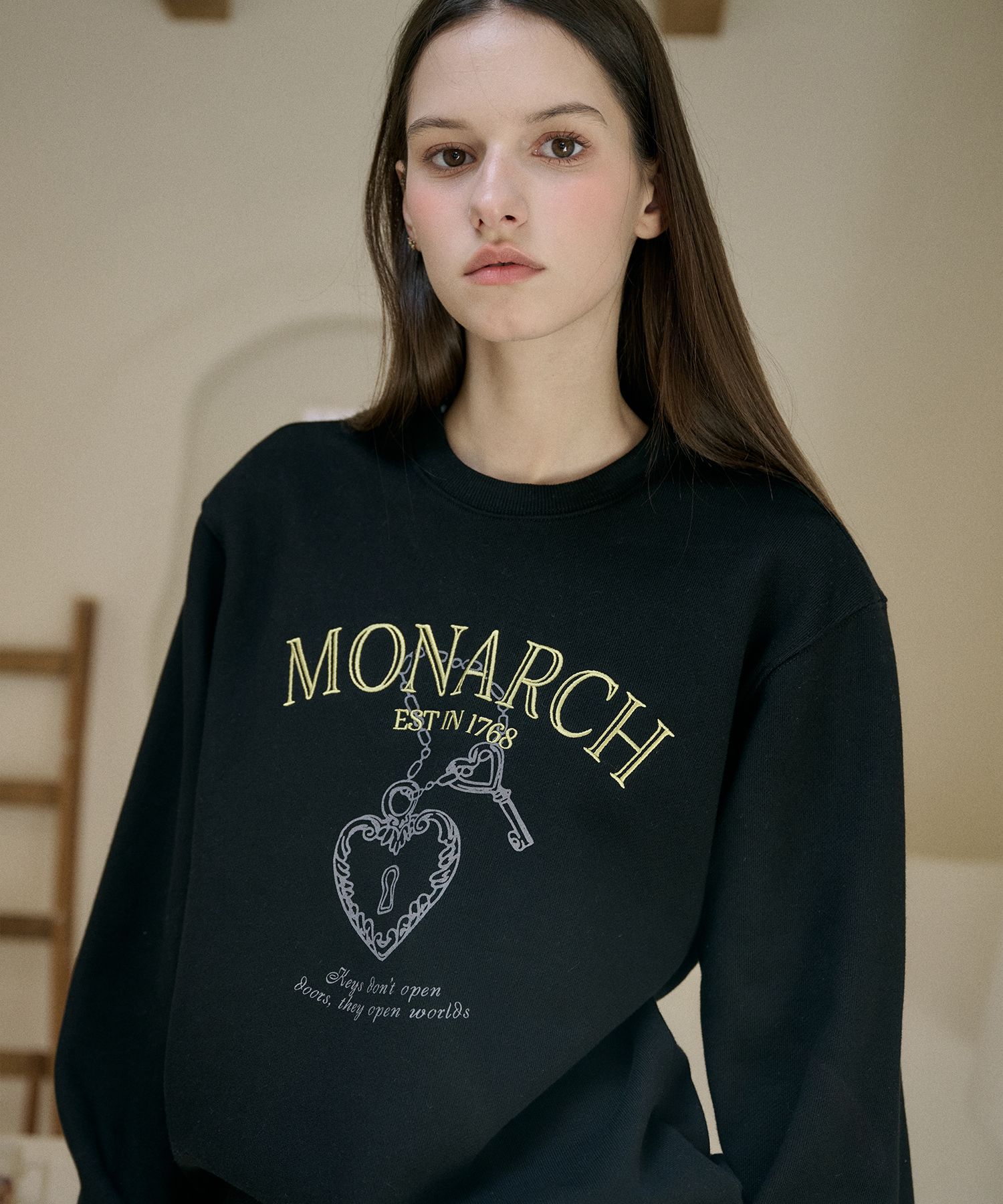 MUSINSA CPGN STUDIO Monarch Embroidered Sweatshirt Black