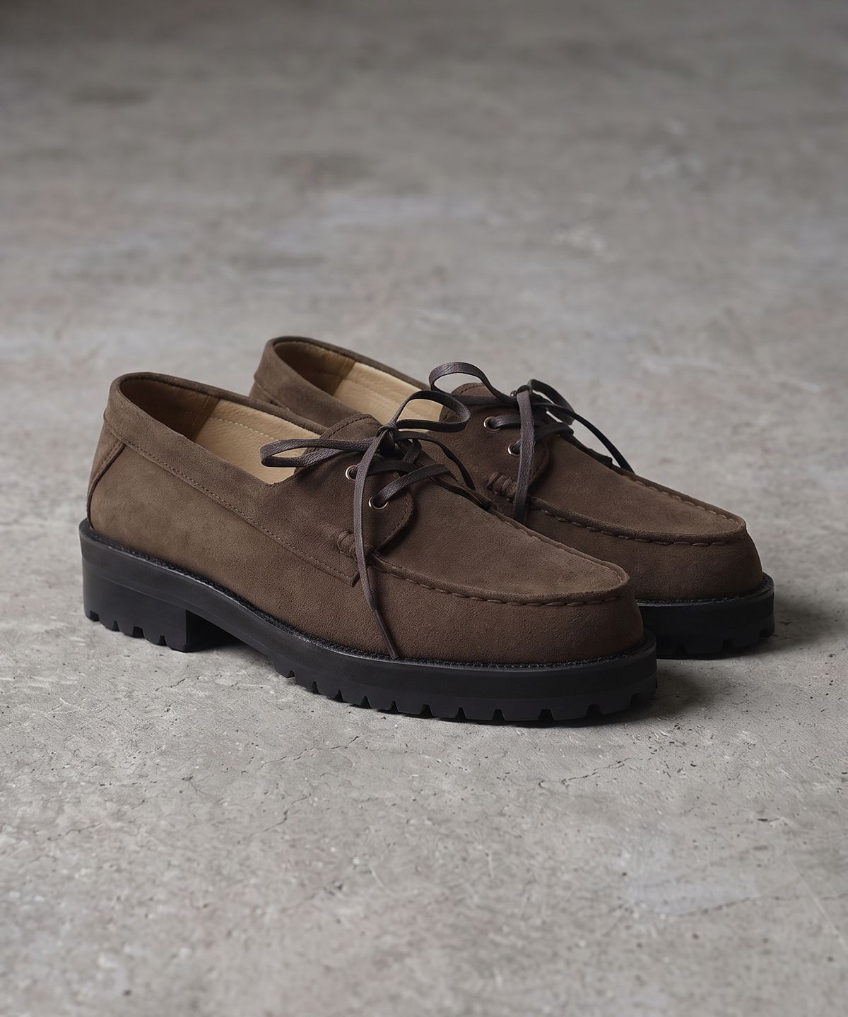 피렌체 아뜨리에(FIRENZE ATELIER) [비브람] 스탠다드 캐주얼솔 보트슈즈 5099 [DARK BROWN SUEDE]