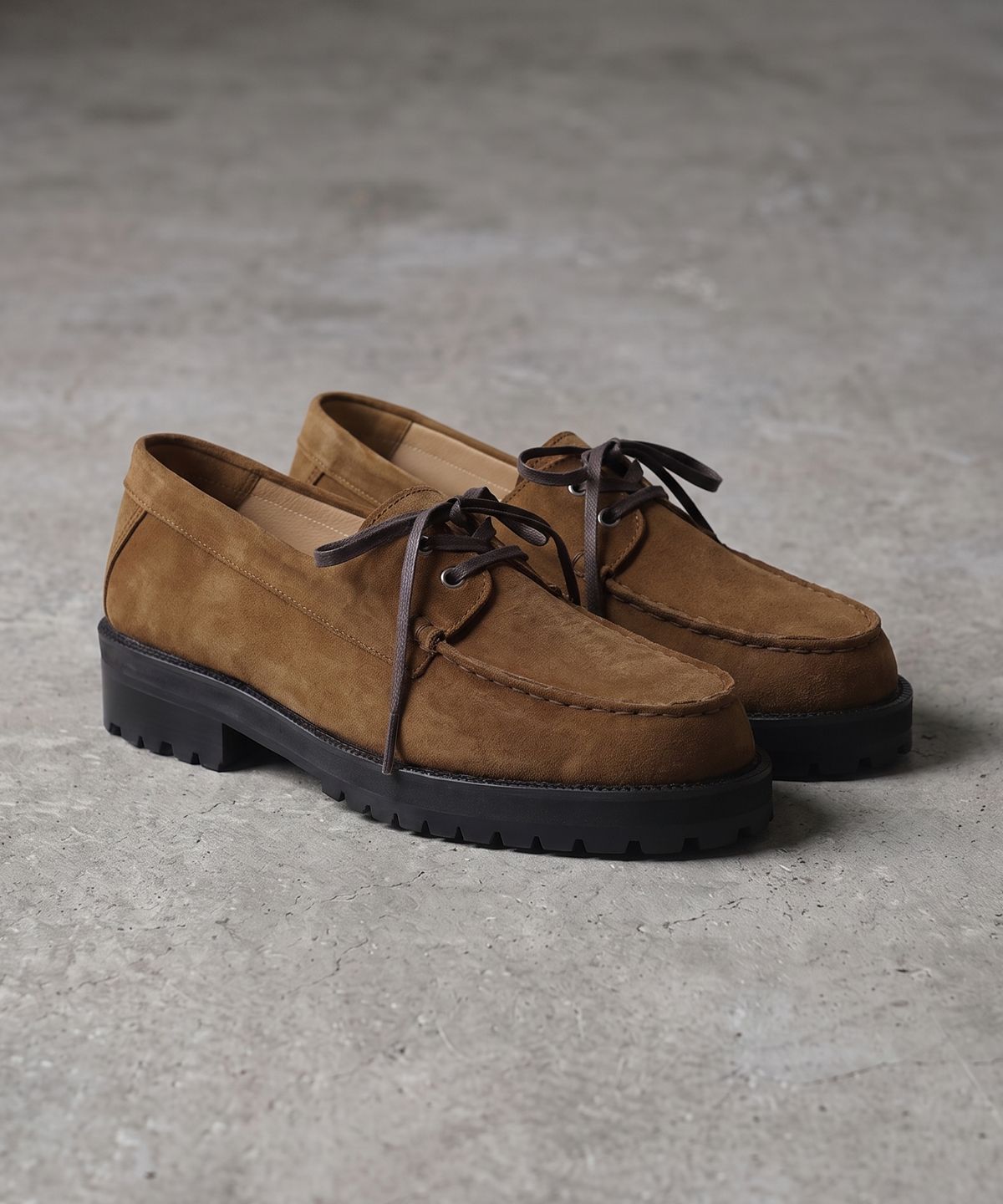 피렌체 아뜨리에(FIRENZE ATELIER) [비브람] 스탠다드 캐주얼솔 보트슈즈 5099 [MID BROWN SUEDE]