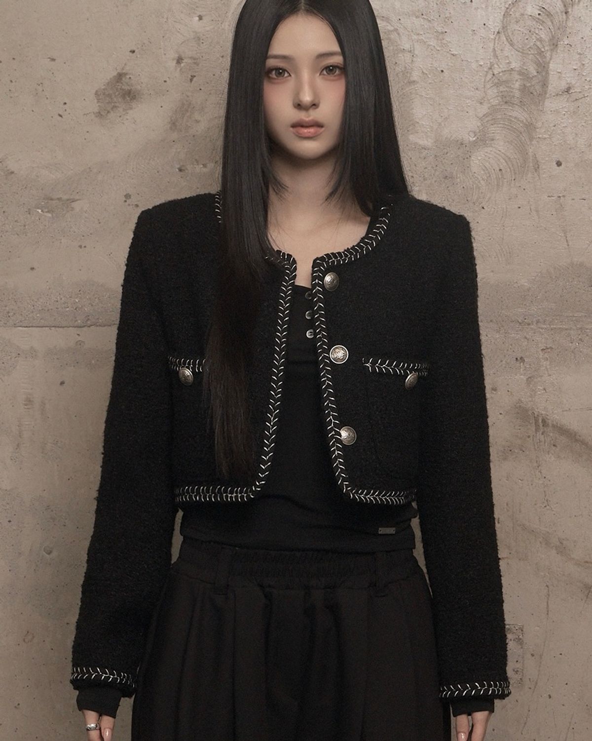 카키포인트(KHAKIPOINT) Atelier Tweed Jacket (black)