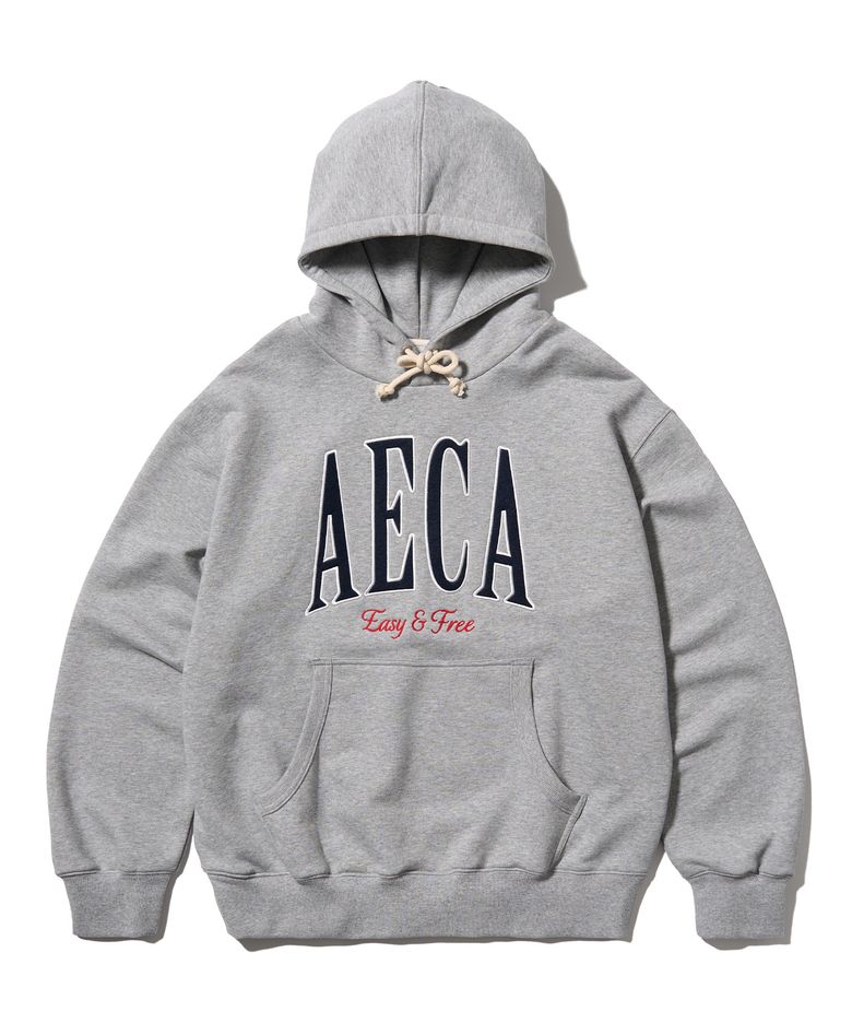 AECA SYMBOL FELT HOODIE-GREY