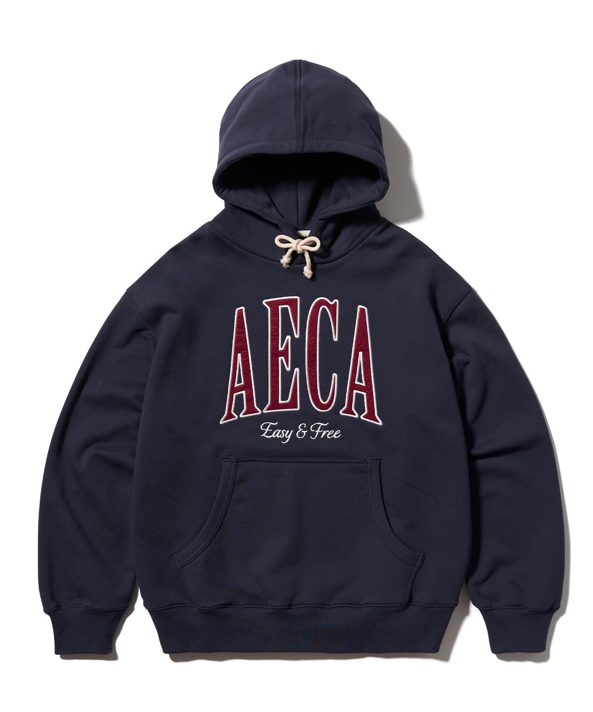 에이카화이트(AECA) AECA SYMBOL FELT HOODIE-NAVY