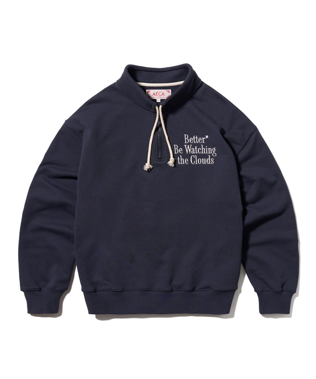 에이카화이트(AECA) BETTER HALF ZIP UP SWEAT SHIRTS-NAVY