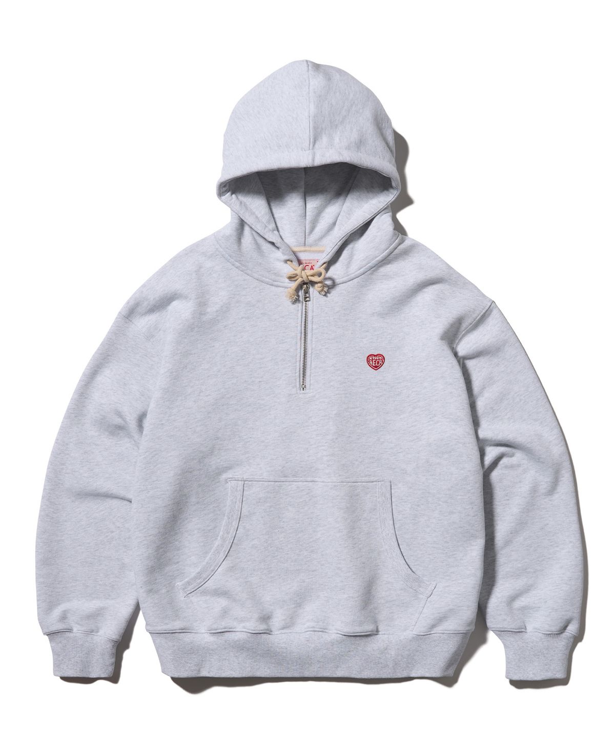 에이카화이트(AECA) AECA LOVE HALF ZIP UP HOODIE-LIGHT GREY