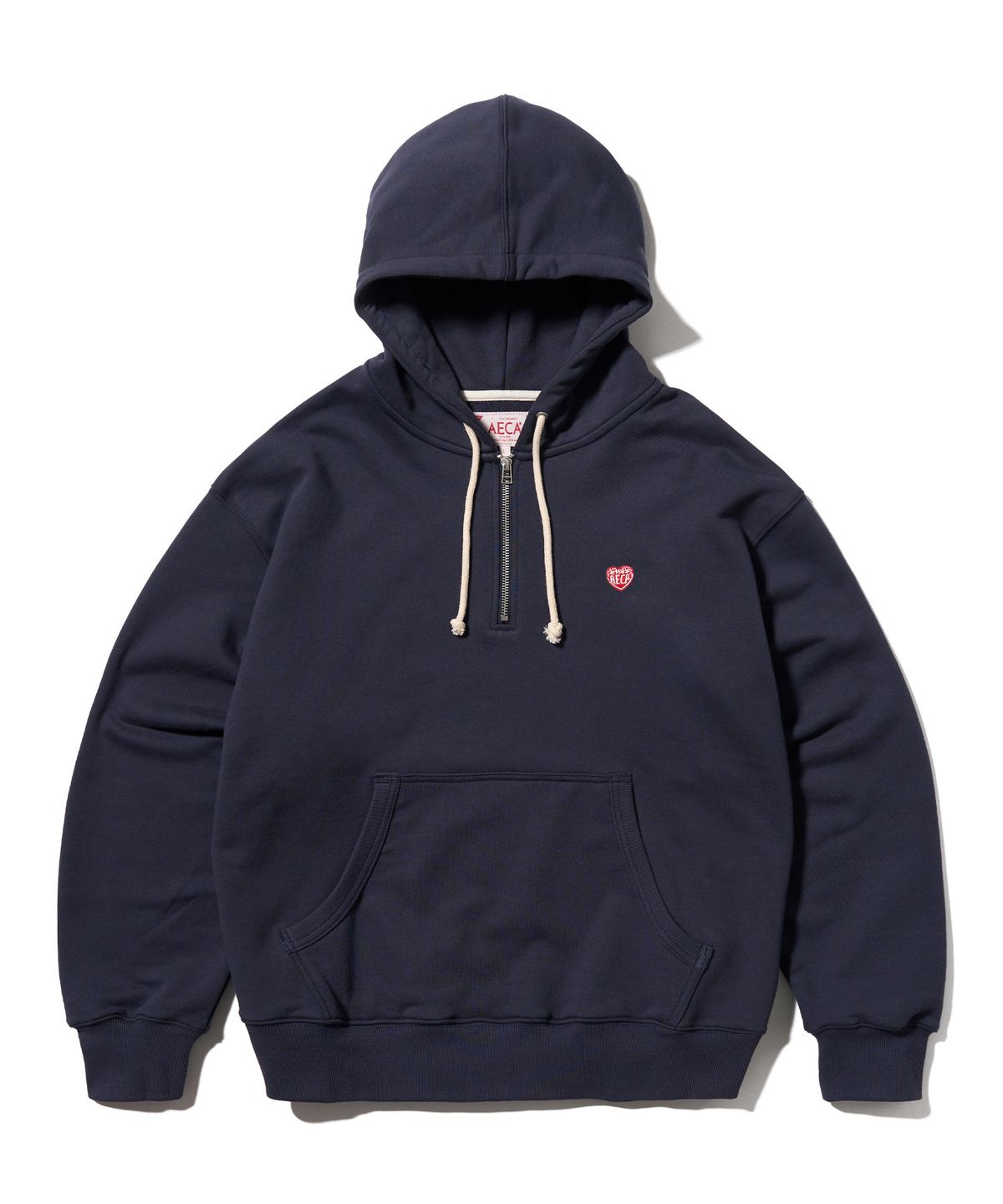 에이카화이트(AECA) AECA LOVE HALF ZIP UP HOODIE-NAVY