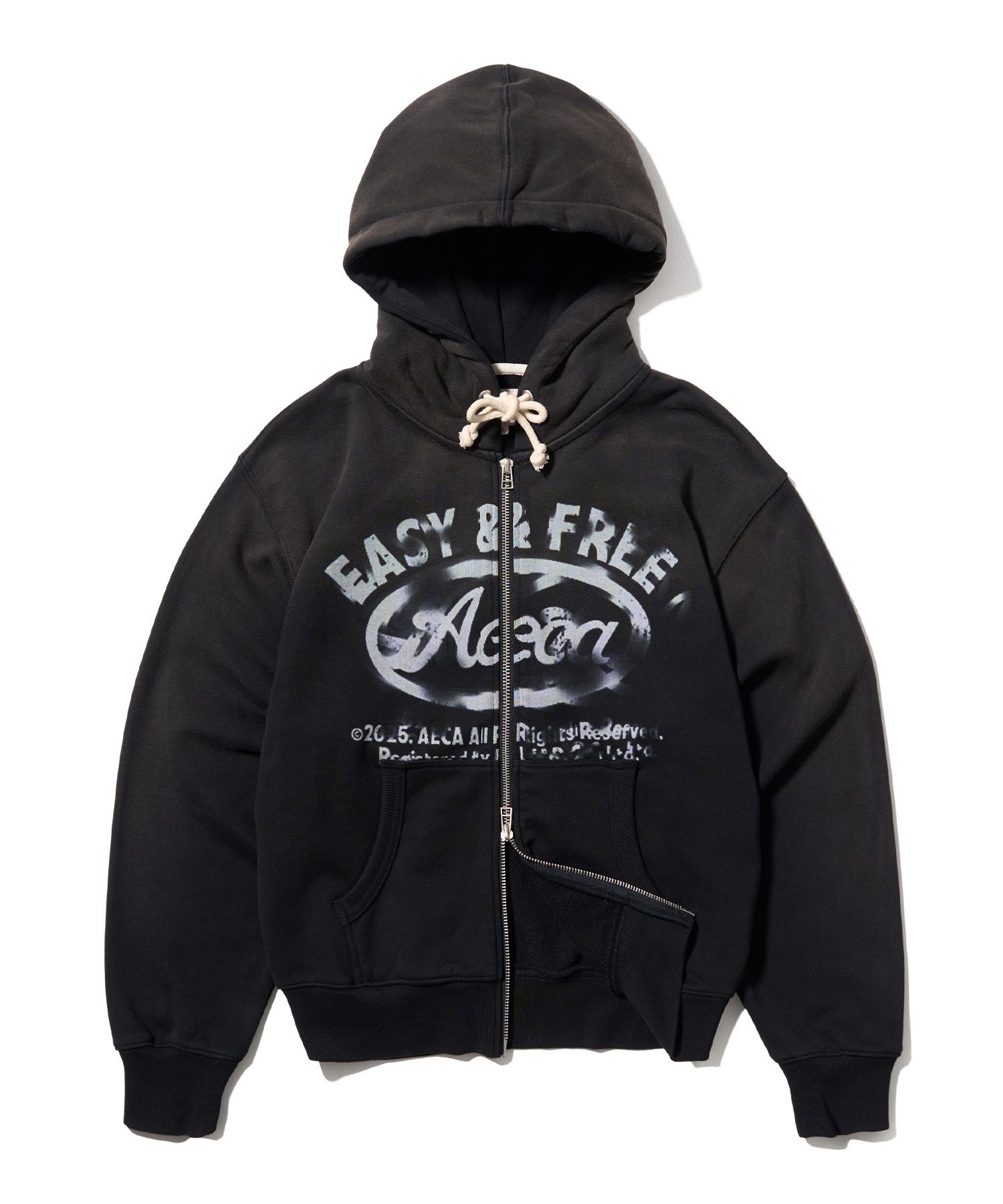 MUSINSA | AECA WHITE AECA BLURRED ZIP UP-WASHED BLACK