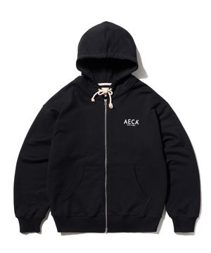 AECA SIGNATURE ZIP UP HOODIE-BLACK