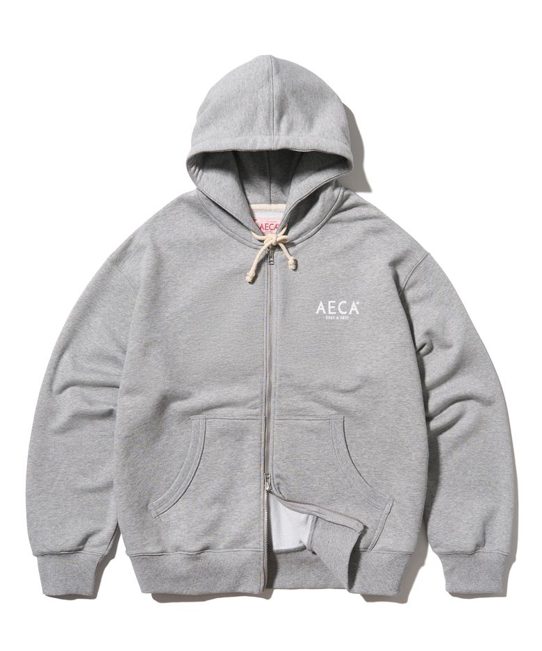 AECA SIGNATURE ZIP UP HOODIE-GREY