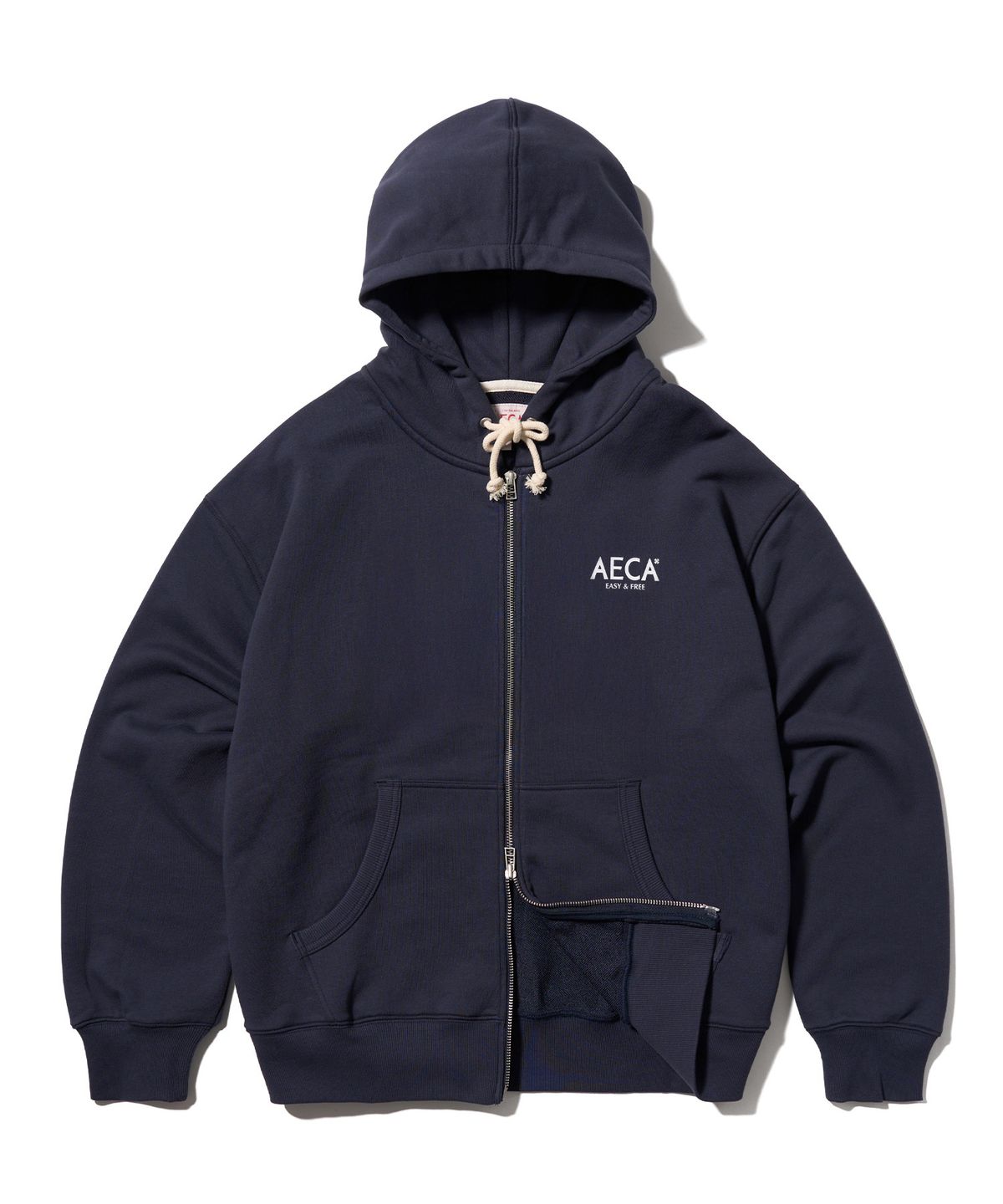 에이카화이트(AECA) AECA SIGNATURE ZIP UP HOODIE-NAVY