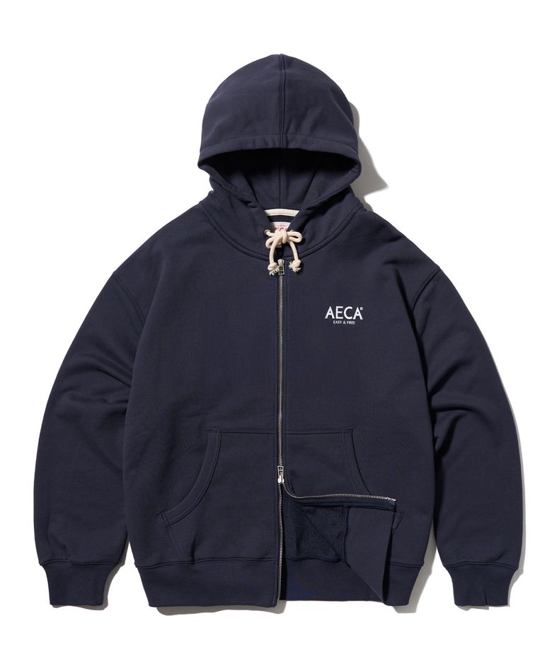 AECA SIGNATURE ZIP UP HOODIE-NAVY